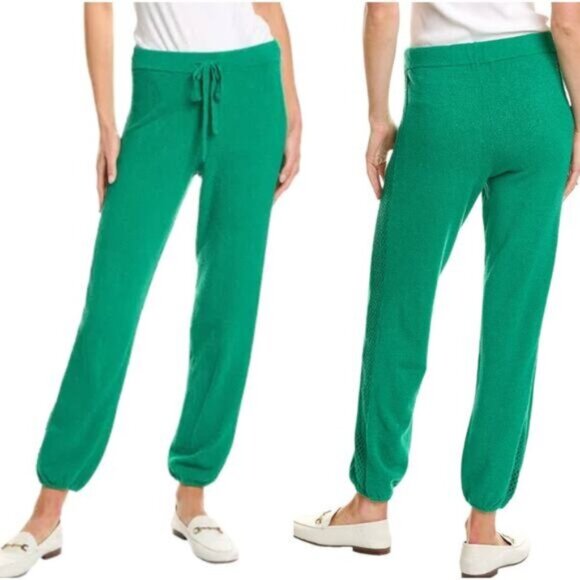 Monrow Pants - NEW Monrow Drawstring Boucle Knit Vintage Sweatpants Green Size: Small